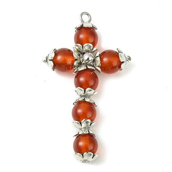 PandaHall Natural Carnelian Copper Wire Wrapped Pendants, Cross Charms, Platinum, Dyed & Heated, 39x23~24x7mm, Hole: 1.8~2mm Carnelian Cross
PandaHall Natural Carnelian Copper Wire Wrapped Pendants, Cross Charms, Platinum, Dyed & Heated, 39x23~24x7mm, Hole: 1.8~2mm Carnelian Cross