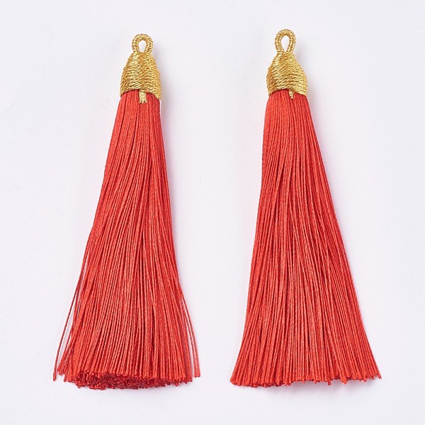 PandaHall Polyester Tassel Big Pendants Decoration, Orange Red, 85~90x9~10mm, Hole: 3mm Polyester Red
PandaHall Polyester Tassel Big Pendants Decoration, Orange Red, 85~90x9~10mm, Hole: 3mm Polyester Red