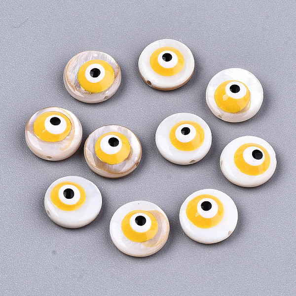 PandaHall Natural Freshwater Shell Beads, with Enamel, Flat Round with Evil Eye, Gold, 9x4.5mm, Hole: 0.8mm Freshwater Shell Evil Eye Gold
PandaHall Natural Freshwater Shell Beads, with Enamel, Flat Round with Evil Eye, Gold, 9x4.5mm, Hole: 0.8mm Freshwater Shell Evil Eye Gold