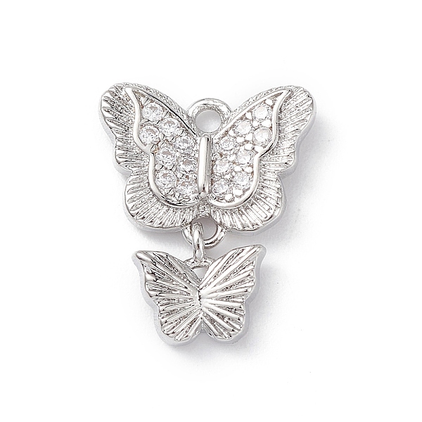 PandaHall Rack Plating Brass Micro Pave Clear Cubic Zirconia Charms, Double Butterfly Charms, Long-Lasting Plated, Cadmium Free & Lead Free...
PandaHall Rack Plating Brass Micro Pave Clear Cubic Zirconia Charms, Double Butterfly Charms, Long-Lasting Plated, Cadmium Free & Lead Free...