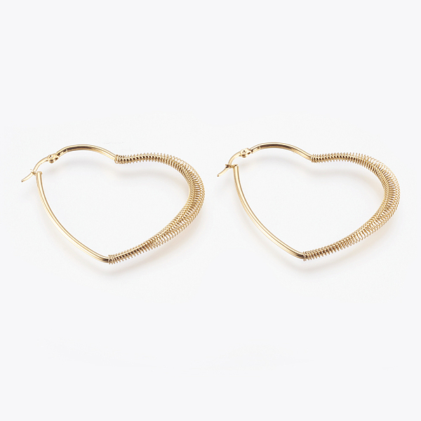 PandaHall 304 Stainless Steel Hoop Earrings, Hypoallergenic Earrings, with Spring, Heart, Golden, 58x49.5x5mm, Pin: 0.6x1mm 304 Stainless...
PandaHall 304 Stainless Steel Hoop Earrings, Hypoallergenic Earrings, with Spring, Heart, Golden, 58x49.5x5mm, Pin: 0.6x1mm 304 Stainless...
