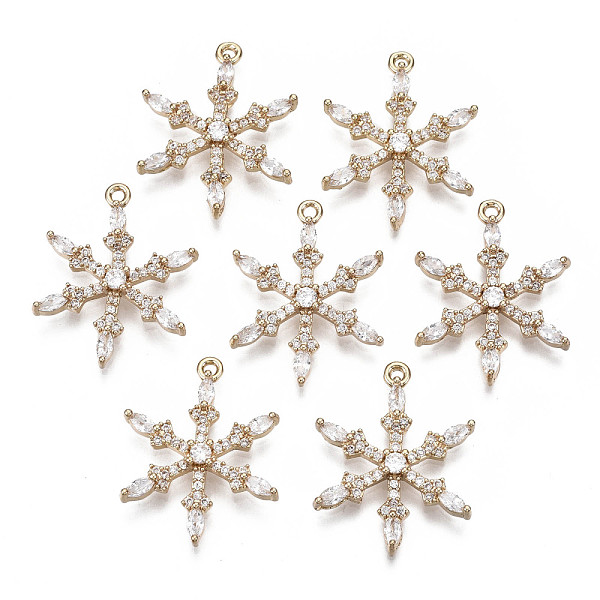 PandaHall Brass Micro Pave Cubic Zirconia Pendants for Christmas, Snowflake, Long-Lasting Plated, Light Gold, Clear, 23.5x18.5x3.5mm, Hole...
PandaHall Brass Micro Pave Cubic Zirconia Pendants for Christmas, Snowflake, Long-Lasting Plated, Light Gold, Clear, 23.5x18.5x3.5mm, Hole...