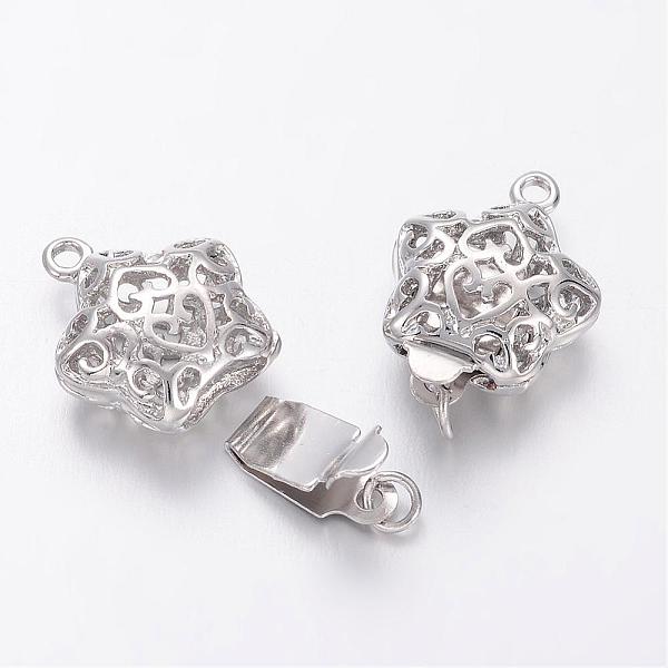 PandaHall Filigree Star Brass Box Clasps, Nickel Free, Platinum, 18x12x6mm, Hole: 2mm Brass Star
PandaHall Filigree Star Brass Box Clasps, Nickel Free, Platinum, 18x12x6mm, Hole: 2mm Brass Star