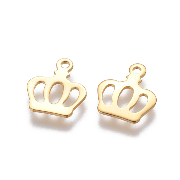PandaHall 201 Stainless Steel Charms, Crown, Golden, 13x11x0.5mm, Hole: 1.2mm 304 Stainless Steel Crown
PandaHall 201 Stainless Steel Charms, Crown, Golden, 13x11x0.5mm, Hole: 1.2mm 304 Stainless Steel Crown
