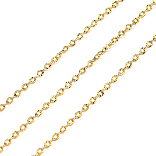 PandaHall 304 Stainless Steel Cable Chains, Soldered, with Spool, Real 18K Gold Plated, 2x1.5x0.3mm, 10m/roll 304 Stainless Steel
PandaHall 304 Stainless Steel Cable Chains, Soldered, with Spool, Real 18K Gold Plated, 2x1.5x0.3mm, 10m/roll 304 Stainless Steel