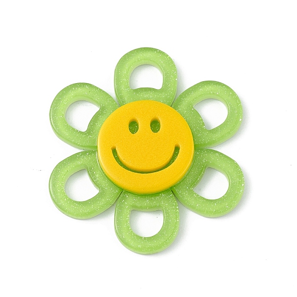 PandaHall Acrylic Cabochons, with Glitter Powder, Flower with Smiling Face, Lawn Green, 37x4.5mm Acrylic Flower
PandaHall Acrylic Cabochons, with Glitter Powder, Flower with Smiling Face, Lawn Green, 37x4.5mm Acrylic Flower