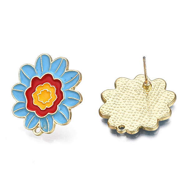 PandaHall Alloy Enamel Stud Earring Findings, with Iron Pins and Horizontal Loops, Cadmium Free & Nickel Free & Lead Free, Flower, Light...
PandaHall Alloy Enamel Stud Earring Findings, with Iron Pins and Horizontal Loops, Cadmium Free & Nickel Free & Lead Free, Flower, Light...