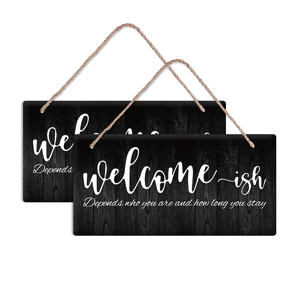 PandaHall Natural Wood Hanging Wall Decorations, with Jute Twine, Rectangle, Colorful, Pineapple Pattern, 15x30x0.5cm Wood Word Black
PandaHall Natural Wood Hanging Wall Decorations, with Jute Twine, Rectangle, Colorful, Pineapple Pattern, 15x30x0.5cm Wood Word Black