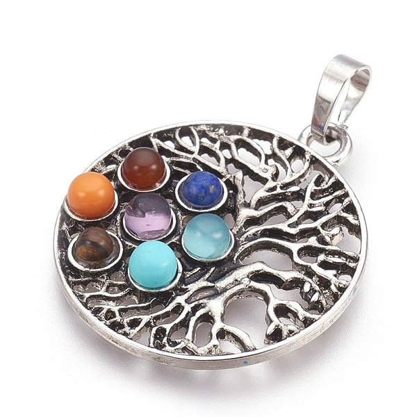 PandaHall Natural & Synthetic Gemstone Pendants, with Alloy Findings, Flower, Chakra, Antique Silver, 36x31x5mm, Hole: 5x8mm Mixed Stone..., Multicolor
PandaHall Natural & Synthetic Gemstone Pendants, with Alloy Findings, Flower, Chakra, Antique Silver, 36x31x5mm, Hole: 5x8mm Mixed Stone..., Multicolor