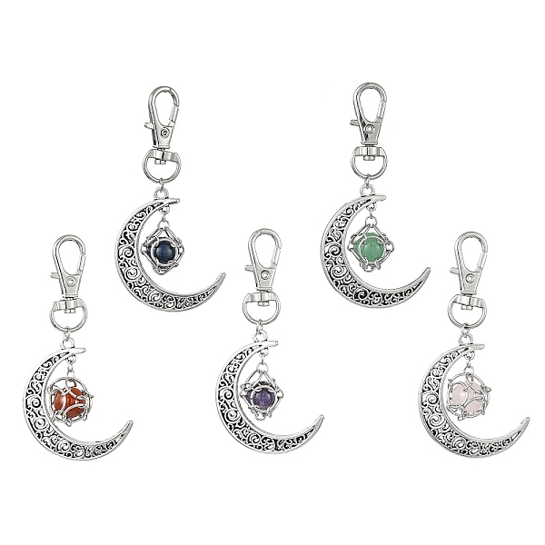 PandaHall Natural Gemstone Pouch Pendant Decorations, Tibetan Style Alloy Hollow Moon and Swivel Lobster Claw Clasps Charm, Antique Silver...
PandaHall Natural Gemstone Pouch Pendant Decorations, Tibetan Style Alloy Hollow Moon and Swivel Lobster Claw Clasps Charm, Antique Silver...