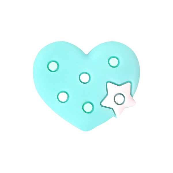 PandaHall Heart with Star Food Grade Eco-Friendly Silicone Focal Beads, Silicone Teething Beads, Cyan, 11mm Silicone Heart Cyan
PandaHall Heart with Star Food Grade Eco-Friendly Silicone Focal Beads, Silicone Teething Beads, Cyan, 11mm Silicone Heart Cyan