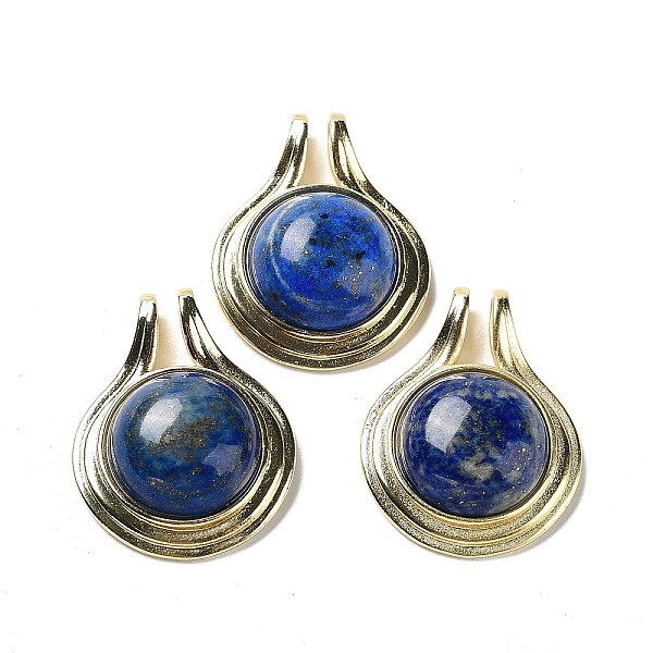 PandaHall Natural Lapis Lazuli Pendants, Rack Plating Golden Plated Brass Half Round Charms, Cadmium Free & Lead Free, 28x22.5x10mm, Hole...
PandaHall Natural Lapis Lazuli Pendants, Rack Plating Golden Plated Brass Half Round Charms, Cadmium Free & Lead Free, 28x22.5x10mm, Hole...