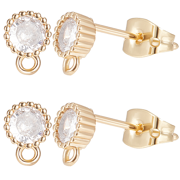 PandaHall Beebeecraft 1 Box 10Pcs Cubic Zirconia Stud Earring Findings 18K Gold Plated Brass Flat Round Post Earrings Finding for Jewelry...
PandaHall Beebeecraft 1 Box 10Pcs Cubic Zirconia Stud Earring Findings 18K Gold Plated Brass Flat Round Post Earrings Finding for Jewelry...