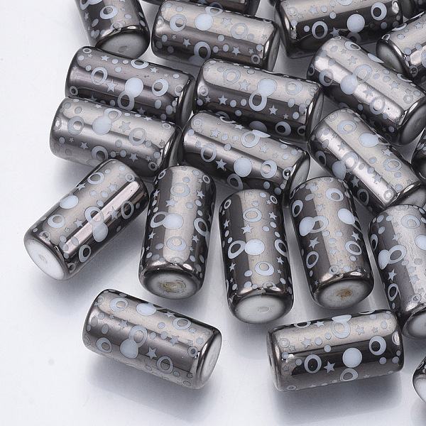PandaHall Electroplate Glass Beads, Column with Dot and Star Pattern, Gray, 20x10mm, Hole: 1.2mm, about 50pcs/bag Glass Others Gray
PandaHall Electroplate Glass Beads, Column with Dot and Star Pattern, Gray, 20x10mm, Hole: 1.2mm, about 50pcs/bag Glass Others Gray