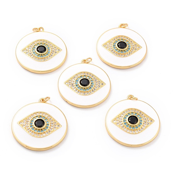 PandaHall Real 18K Gold Plated Brass Micro Pave Cubic Zirconia Pendants, with Jump Ring and Enamel, Long-Lasting Plated, Flat Round with..., White
PandaHall Real 18K Gold Plated Brass Micro Pave Cubic Zirconia Pendants, with Jump Ring and Enamel, Long-Lasting Plated, Flat Round with..., White