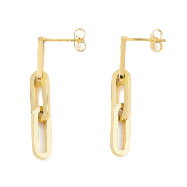 PandaHall Ion Plating(IP) 304 Stainless Steel Oval Dangle Stud Earrings for Women, with 316 Stainless Steel Pins, Golden, 38x5.5mm 304...
PandaHall Ion Plating(IP) 304 Stainless Steel Oval Dangle Stud Earrings for Women, with 316 Stainless Steel Pins, Golden, 38x5.5mm 304...