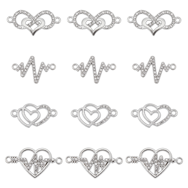 PandaHall SUNNYCLUE 40Pcs 4 Styles Heart Theme Alloy Rhinestone & Cubic Zirconia Connector Charms, Mixed Shapes, Antique Silver & Platinum..., Clear
PandaHall SUNNYCLUE 40Pcs 4 Styles Heart Theme Alloy Rhinestone & Cubic Zirconia Connector Charms, Mixed Shapes, Antique Silver & Platinum..., Clear
