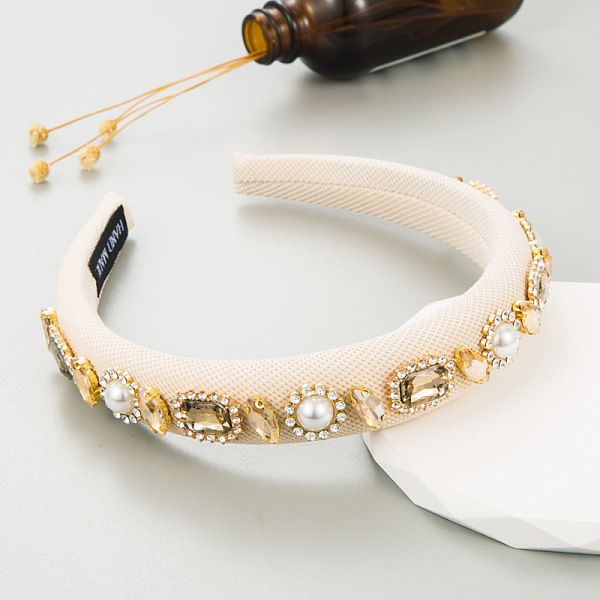 PandaHall Baroque Glass Rhinestone Pearl Cloth Hair Bands, Wide Retro Hair Accessories for Women Girls, Old Lace, 150x130x28mm Cloth
PandaHall Baroque Glass Rhinestone Pearl Cloth Hair Bands, Wide Retro Hair Accessories for Women Girls, Old Lace, 150x130x28mm Cloth