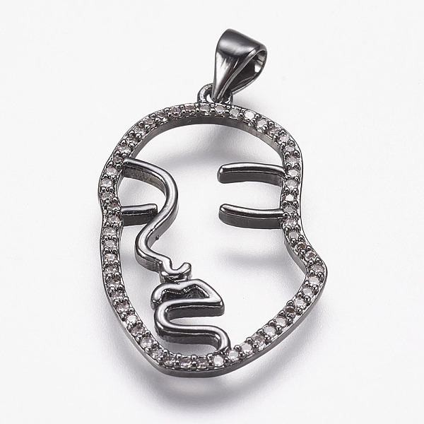 PandaHall Brass Micro Pave Cubic Zirconia Pendants, Face, Gunmetal, 27x17x2mm, Hole: 3x5mm Brass+Cubic Zirconia Human
PandaHall Brass Micro Pave Cubic Zirconia Pendants, Face, Gunmetal, 27x17x2mm, Hole: 3x5mm Brass+Cubic Zirconia Human