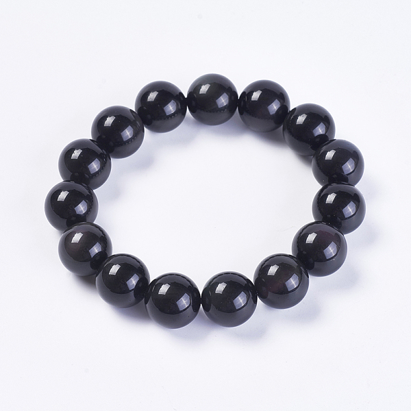 PandaHall Natural Rainbow Obsidian Stretch Bracelets, Round, 2-1/4 inch(58mm) Obsidian Black
PandaHall Natural Rainbow Obsidian Stretch Bracelets, Round, 2-1/4 inch(58mm) Obsidian Black