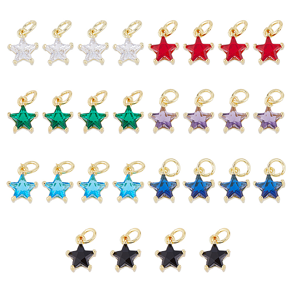 PandaHall DICOSMETIC 28PCS 7Colors Brass Cubic Zirconia Charms, Real 18K Gold Plated, Cadmium Free & Lead Free, Star, Mixed Color, 10x8x4mm..., Multicolor
PandaHall DICOSMETIC 28PCS 7Colors Brass Cubic Zirconia Charms, Real 18K Gold Plated, Cadmium Free & Lead Free, Star, Mixed Color, 10x8x4mm..., Multicolor