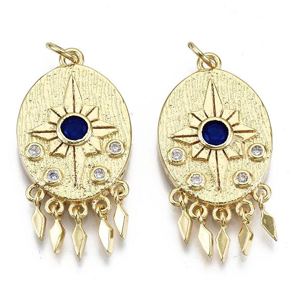 PandaHall Brass Micro Pave Colorful Cubic Zirconia Pendants, with Jump Rings, Nickel Free, Oval with Star, with Rhombus Charms, Real 16K...
PandaHall Brass Micro Pave Colorful Cubic Zirconia Pendants, with Jump Rings, Nickel Free, Oval with Star, with Rhombus Charms, Real 16K...