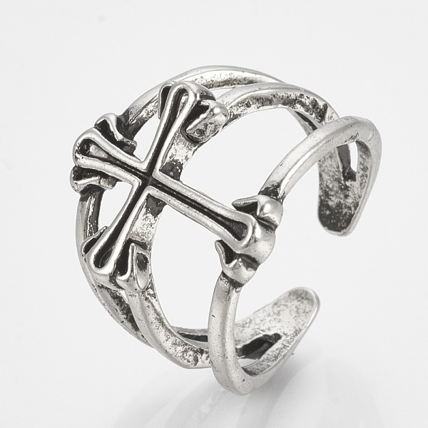 PandaHall Alloy Cuff Finger Rings, Wide Band Rings, Cross, Antique Silver, US Size 9 3/4(19.5mm) Alloy
PandaHall Alloy Cuff Finger Rings, Wide Band Rings, Cross, Antique Silver, US Size 9 3/4(19.5mm) Alloy