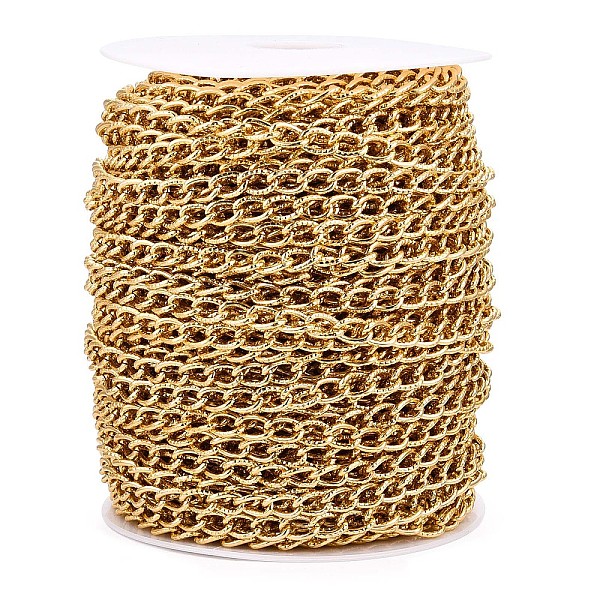 PandaHall Aluminium Textured Curb Chains, Unwelded, with Spool, Golden, 9.5x6x1.5mm, about 131.23 Feet(40m)/Roll Aluminum
PandaHall Aluminium Textured Curb Chains, Unwelded, with Spool, Golden, 9.5x6x1.5mm, about 131.23 Feet(40m)/Roll Aluminum