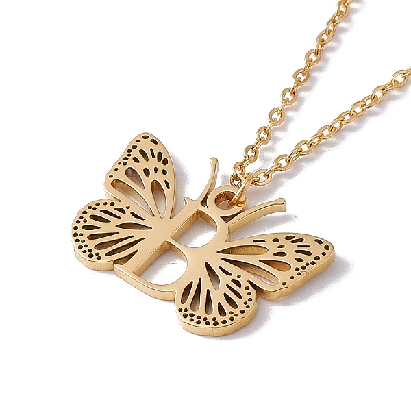 PandaHall Initial Letter with Butterfly Pendant Necklace, Golden 304 Stainless Steel Jewelry for Women, Letter.B, Pendant: 16.5x24.5x1mm...
PandaHall Initial Letter with Butterfly Pendant Necklace, Golden 304 Stainless Steel Jewelry for Women, Letter.B, Pendant: 16.5x24.5x1mm...