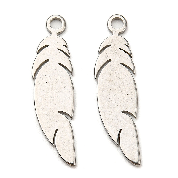 PandaHall 304 Stainless Steel Pendants, Laser Cut, Feather Charm, Stainless Steel Color, 25x6.5x1mm, Hole: 1.6mm 304 Stainless Steel Feather
PandaHall 304 Stainless Steel Pendants, Laser Cut, Feather Charm, Stainless Steel Color, 25x6.5x1mm, Hole: 1.6mm 304 Stainless Steel Feather