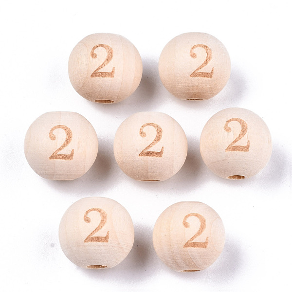 PandaHall Unfinished Natural Wood European Beads, Large Hole Beads, Laser Engraved Pattern, Round with Number, Num.2, 15~16x14~15mm, Hole...
PandaHall Unfinished Natural Wood European Beads, Large Hole Beads, Laser Engraved Pattern, Round with Number, Num.2, 15~16x14~15mm, Hole...