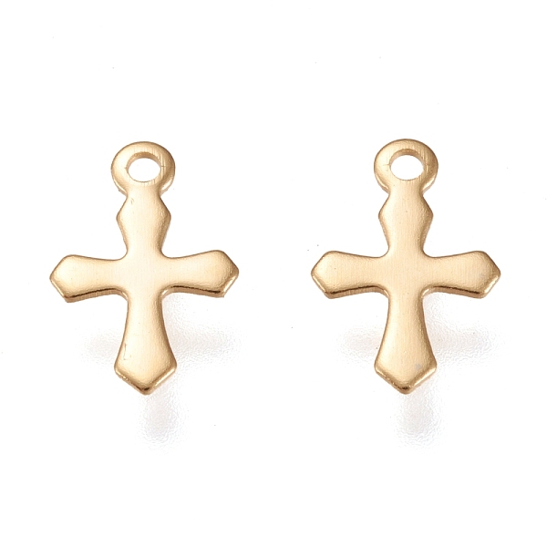 PandaHall 304 Stainless Steel Tiny Cross Charms, Laser Cut, Golden, 9x5.5x0.3mm, Hole: 0.9mm 304 Stainless Steel Cross
PandaHall 304 Stainless Steel Tiny Cross Charms, Laser Cut, Golden, 9x5.5x0.3mm, Hole: 0.9mm 304 Stainless Steel Cross