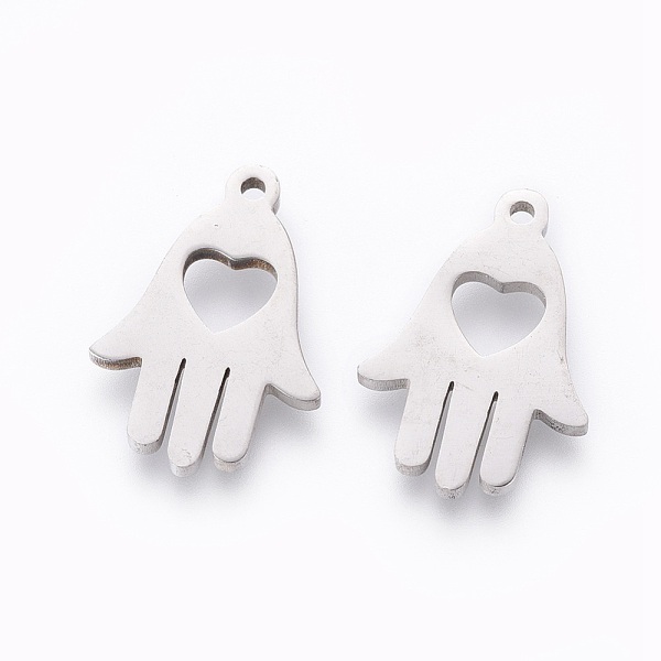 PandaHall 201 Stainless Steel Pendants, Manual Polishing, Hamsa Hand/Hand of Miriam with Heart, Stainless Steel Color, 18x12x1.5mm, Hole...
PandaHall 201 Stainless Steel Pendants, Manual Polishing, Hamsa Hand/Hand of Miriam with Heart, Stainless Steel Color, 18x12x1.5mm, Hole...