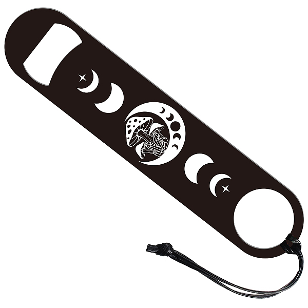 PandaHall 201 Stainless Steel Bottle Opener, with PU Leather Cord, Rectangle, Moon, 178x38x2mm Stainless Steel Moon
PandaHall 201 Stainless Steel Bottle Opener, with PU Leather Cord, Rectangle, Moon, 178x38x2mm Stainless Steel Moon