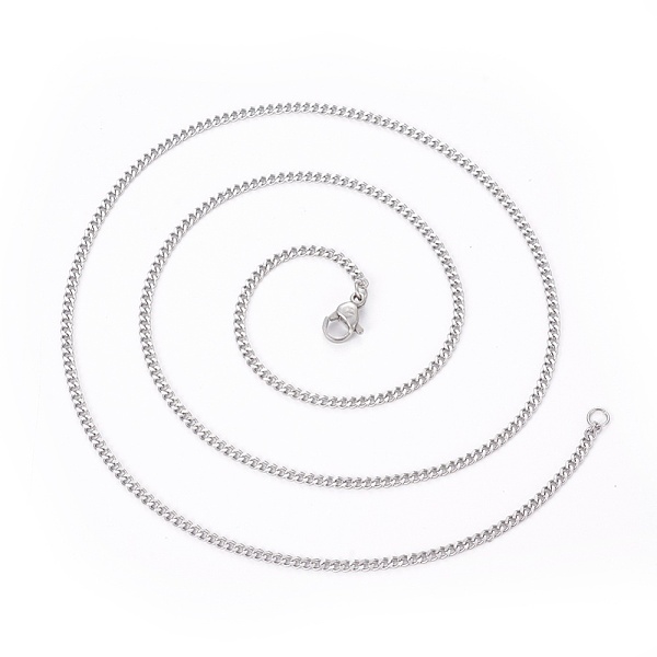 PandaHall 304 Stainless Steel Curb Chain Necklaces, with Lobster Clasps, Stainless Steel Color, 21.8 inch(55.6cm), 2mm 304 Stainless Steel
PandaHall 304 Stainless Steel Curb Chain Necklaces, with Lobster Clasps, Stainless Steel Color, 21.8 inch(55.6cm), 2mm 304 Stainless Steel