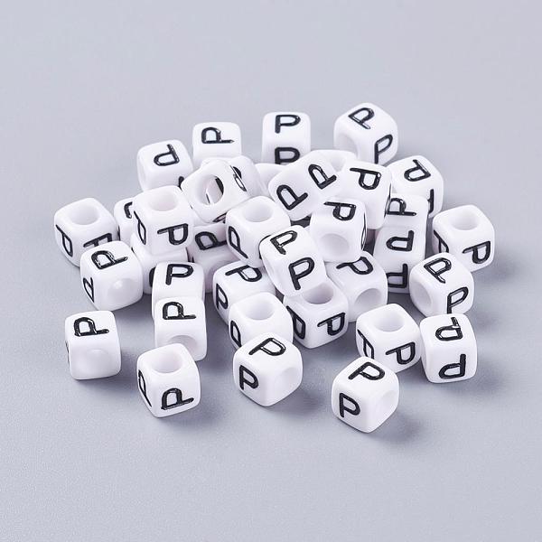 PandaHall Acrylic Horizontal Hole Letter Beads, Cube, White, Letter P, Size: about 6mm wide, 6mm long, 6mm high, hole: about 3.2mm, about...
PandaHall Acrylic Horizontal Hole Letter Beads, Cube, White, Letter P, Size: about 6mm wide, 6mm long, 6mm high, hole: about 3.2mm, about...