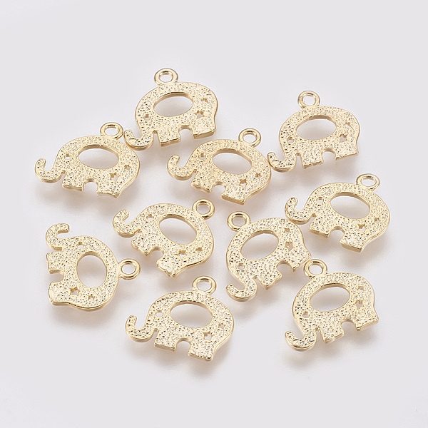 PandaHall Brass Charms, Elephant, Nickel Free, Real 18K Gold Plated, 11.5x13x1mm, Hole: 1mm Brass Elephant
PandaHall Brass Charms, Elephant, Nickel Free, Real 18K Gold Plated, 11.5x13x1mm, Hole: 1mm Brass Elephant