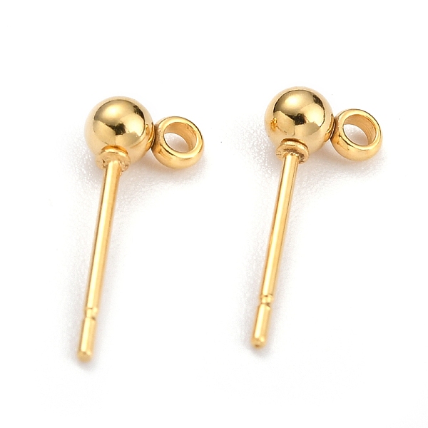 PandaHall 304 Stainless Steel Ball Post Stud Earring Findings, with Loop and 316 Surgical Stainless Steel Pin, Real 18k Gold Plated...
PandaHall 304 Stainless Steel Ball Post Stud Earring Findings, with Loop and 316 Surgical Stainless Steel Pin, Real 18k Gold Plated...