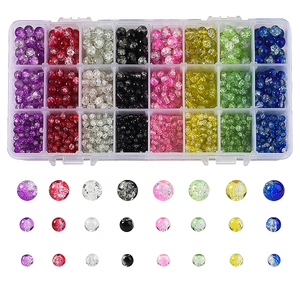 PandaHall 1920Pcs 3 Style Spray Painted Crackle Glass Beads, Round, Two Tone, Mixed Color, 4mm/6mm/8mm, Hole: 1.1~1.3mm, 8color/style Glass..., Multicolor
PandaHall 1920Pcs 3 Style Spray Painted Crackle Glass Beads, Round, Two Tone, Mixed Color, 4mm/6mm/8mm, Hole: 1.1~1.3mm, 8color/style Glass..., Multicolor
