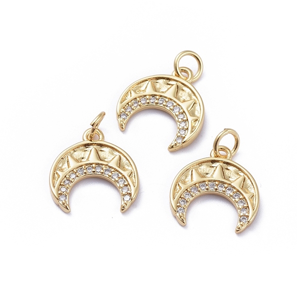 PandaHall Brass Micro Pave Cubic Zirconia Pendants, with Jump Rings, Long-Lasting Plated, Double Horn/Crescent Moon, Clear, Golden...
PandaHall Brass Micro Pave Cubic Zirconia Pendants, with Jump Rings, Long-Lasting Plated, Double Horn/Crescent Moon, Clear, Golden...