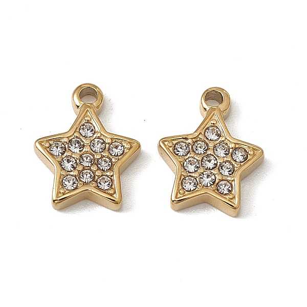 PandaHall Vacuum Plating 201 Stainless Steel Charms, Crystal Rhinestone Star, Real 18K Gold Plated, 12.5x10x2mm, Hole: 1.6mm Stainless..., Clear
PandaHall Vacuum Plating 201 Stainless Steel Charms, Crystal Rhinestone Star, Real 18K Gold Plated, 12.5x10x2mm, Hole: 1.6mm Stainless..., Clear