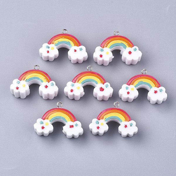 PandaHall Resin Pendants, with Platinum Tone Iron Findings, Rainbow, Colorful, 27~28x37~39x15mm, Hole: 2.5mm Iron+Resin Rainbow
PandaHall Resin Pendants, with Platinum Tone Iron Findings, Rainbow, Colorful, 27~28x37~39x15mm, Hole: 2.5mm Iron+Resin Rainbow