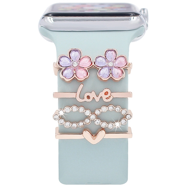 PandaHall Word Love & Heart Alloy Rhinestones Watch Band Charms Set, Watch Band Studs, Decorative Ring Loops, Rose Gold, Inner Diameter...
PandaHall Word Love & Heart Alloy Rhinestones Watch Band Charms Set, Watch Band Studs, Decorative Ring Loops, Rose Gold, Inner Diameter...