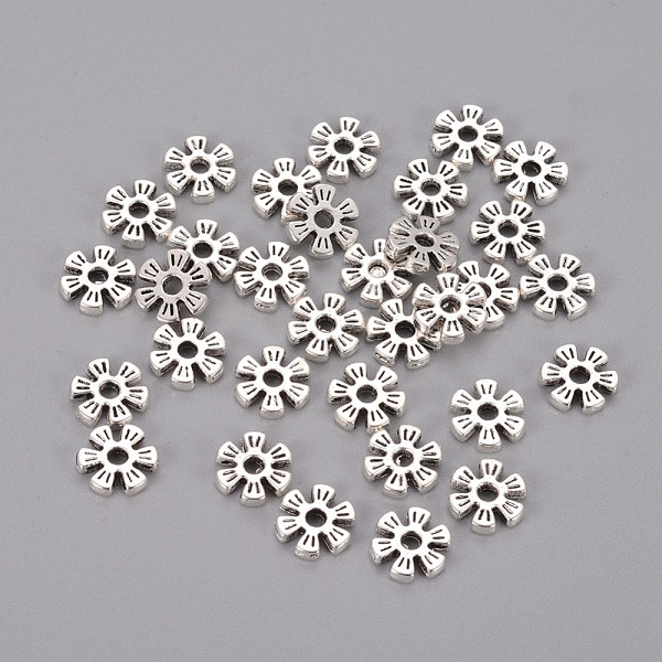 PandaHall Alloy Spacer Beads, Flower, Cadmium Free & Lead Free, Antique Silver, 8x8x2mm, hole: 1.6mm Alloy Flower
PandaHall Alloy Spacer Beads, Flower, Cadmium Free & Lead Free, Antique Silver, 8x8x2mm, hole: 1.6mm Alloy Flower