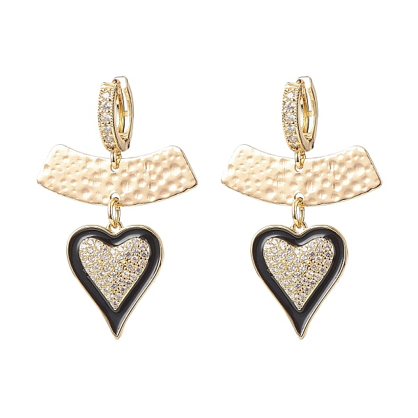 PandaHall Clear Cubic Zirconia Heart Dangle Hoop Earrings, Brass Long Drop Earrings for Women, Real 18K Gold Plated, 43mm, Pin: 1mm Cubic..., Black
PandaHall Clear Cubic Zirconia Heart Dangle Hoop Earrings, Brass Long Drop Earrings for Women, Real 18K Gold Plated, 43mm, Pin: 1mm Cubic..., Black