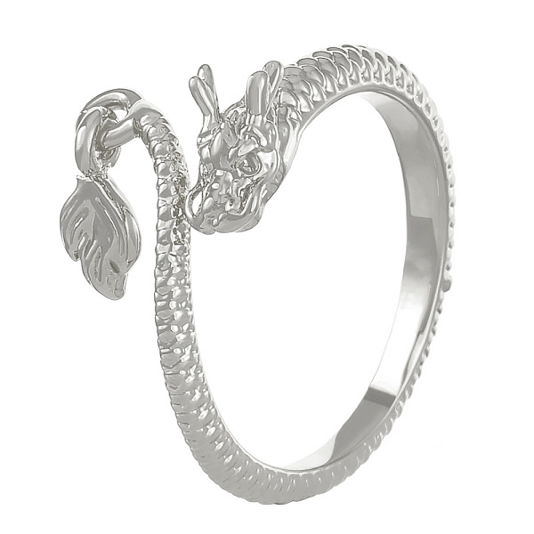 PandaHall Alloy Open Cuff Ring, Dragon, Platinum, Inner Diameter: 16mm Alloy Dragon
PandaHall Alloy Open Cuff Ring, Dragon, Platinum, Inner Diameter: 16mm Alloy Dragon