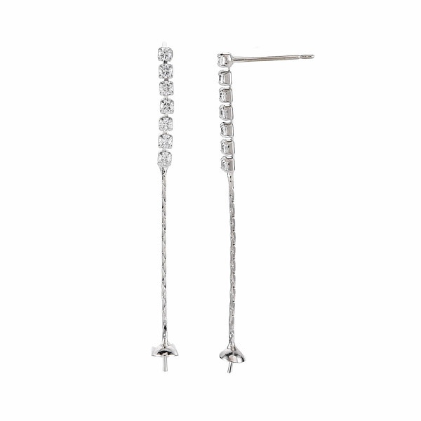 PandaHall Brass Micro Pave Clear Cubic Zirconia Stud Earring Findings, For Half Drilled Bead, Nickel Free, Cuboid, Real Platinum Plated...
PandaHall Brass Micro Pave Clear Cubic Zirconia Stud Earring Findings, For Half Drilled Bead, Nickel Free, Cuboid, Real Platinum Plated...