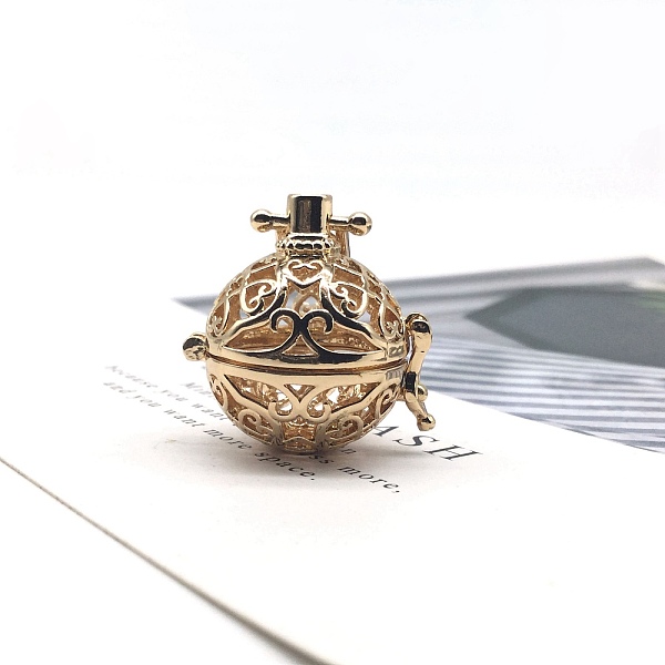 PandaHall Brass Bead Cage Pendants, Round Hollow Cage Charms, Light Gold, 25x20mm Brass Round
PandaHall Brass Bead Cage Pendants, Round Hollow Cage Charms, Light Gold, 25x20mm Brass Round