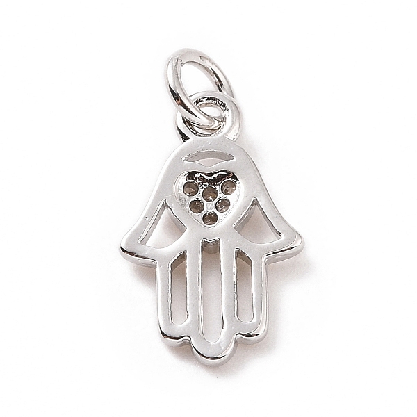 PandaHall Brass Micro Pave Cubic Zirconia Palm Charms, with Jump Ring, Hamsa Hand with Heart Charm, Platinum, 14x9x2mm, Hole: 2.8mm..., Clear
PandaHall Brass Micro Pave Cubic Zirconia Palm Charms, with Jump Ring, Hamsa Hand with Heart Charm, Platinum, 14x9x2mm, Hole: 2.8mm..., Clear