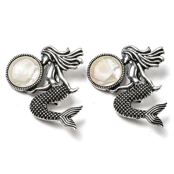 PandaHall Dual-use Items Alloy Mermaid Brooch, with Natural Paua Shell, Antique Silver, PapayaWhip, 42x37x7mm, Hole: 8x3mm Alloy Mermaid..., Orange
PandaHall Dual-use Items Alloy Mermaid Brooch, with Natural Paua Shell, Antique Silver, PapayaWhip, 42x37x7mm, Hole: 8x3mm Alloy Mermaid..., Orange